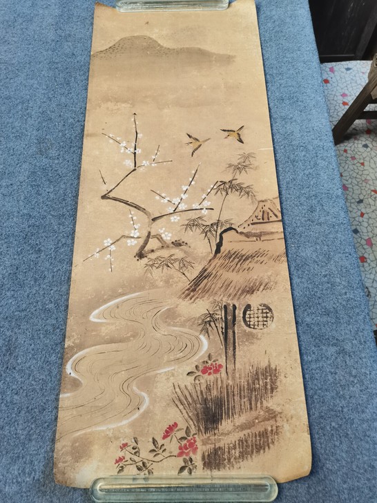 纸本老画，103/39公分，品相不错。