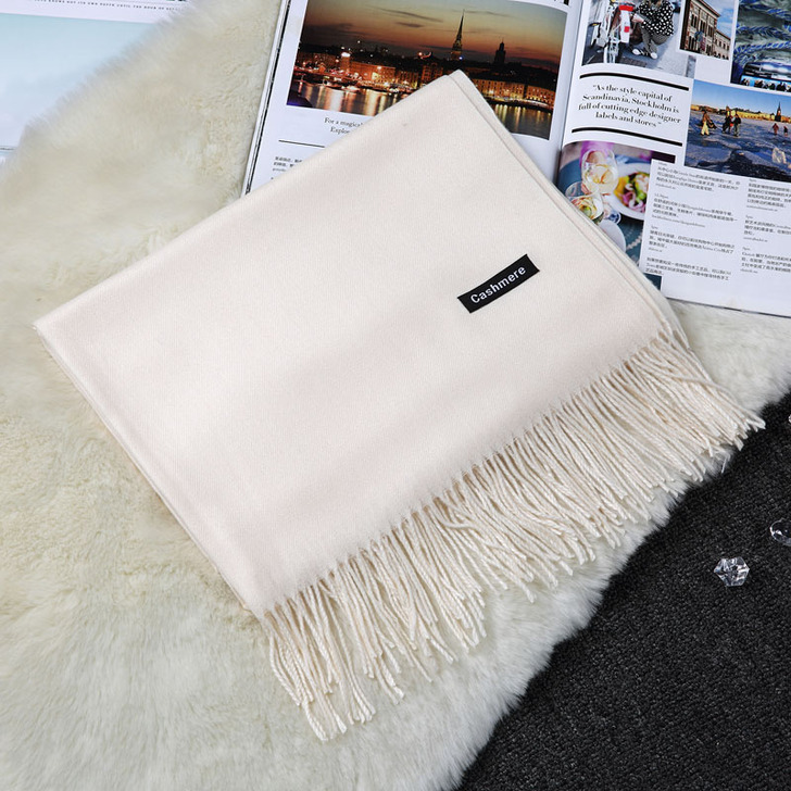 【狂欢价】围巾女秋冬季纯色仿羊绒文艺百搭中...