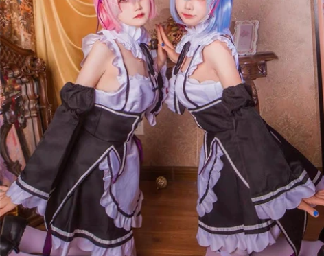 蕾姆cos服拉姆cos全套女仆装cos服日...