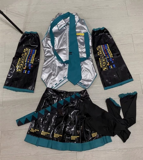 全新包邮初音未来cos服L码大全套除鞋 有...