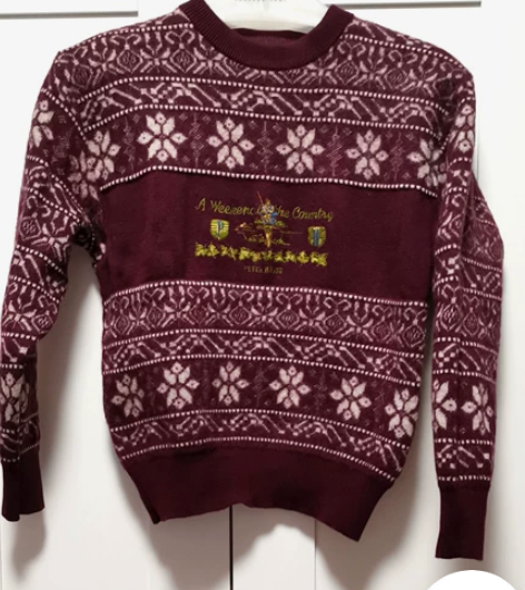 秋冬装款车厘子红色提花圣诞毛衣中性风宽松外...