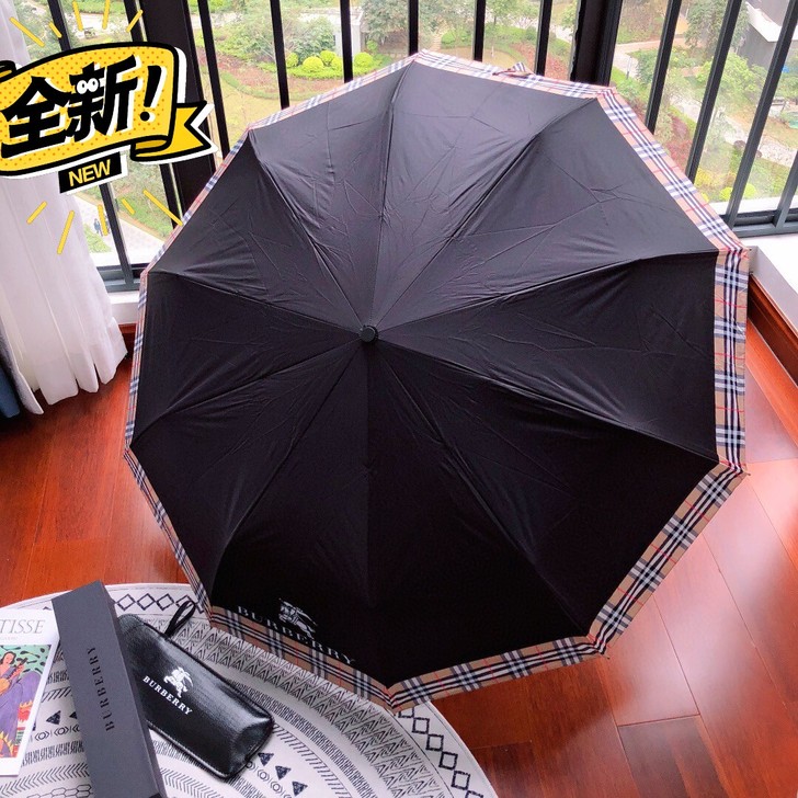 BURBERRY经典格子雨伞巴宝莉全自动晴...