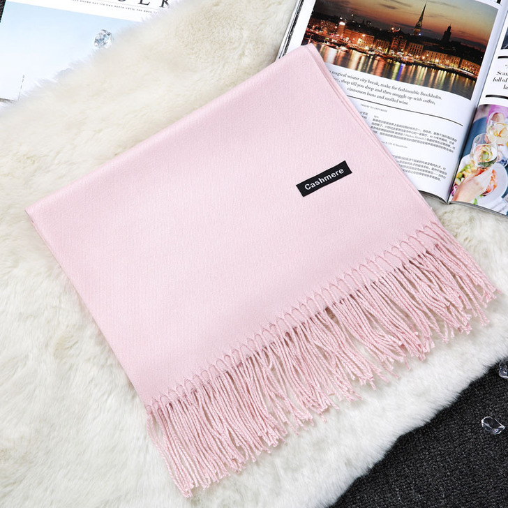 4条价格，围巾女秋冬季纯色仿羊绒文艺百搭中...