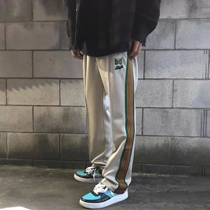 needles蝴蝶直筒休闲裤