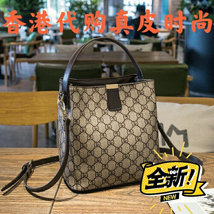 全新 香港代购真皮时尚潮限定女包单肩斜挎女...