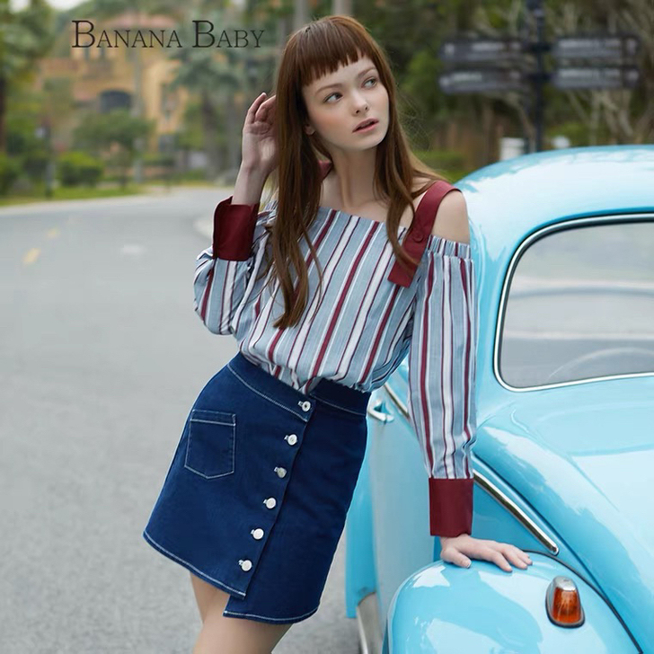 BANANA BABY秋新款彩色条纹吊带一...