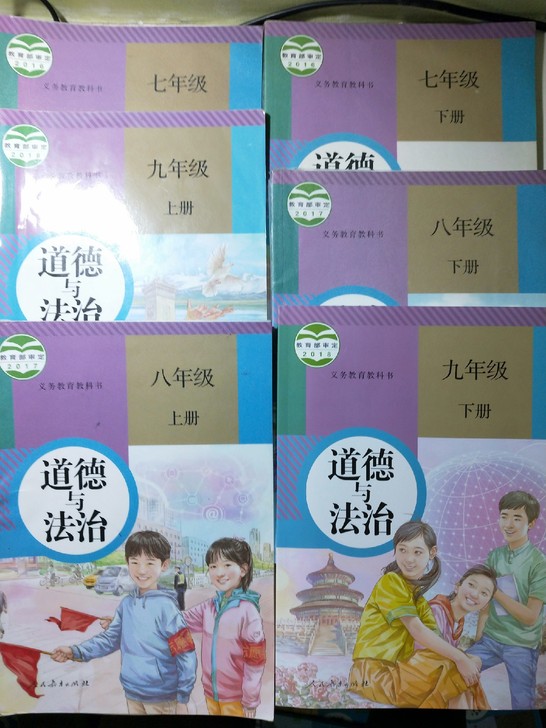 二手人教版初中道德与法治政治课本教材789...