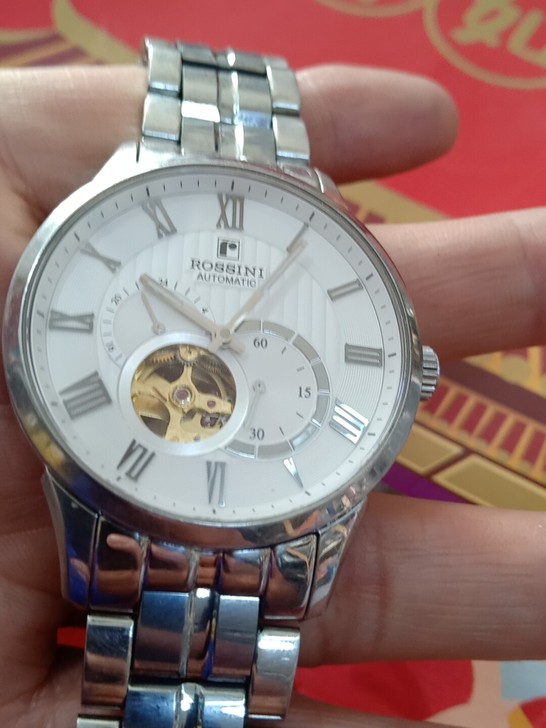 罗西尼全自动机械表，正品，走时准，大表盘4...