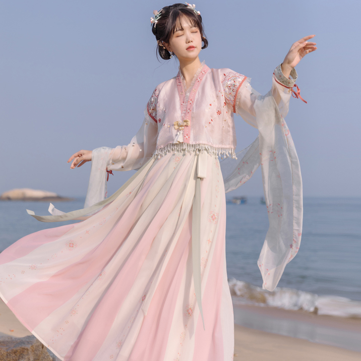 远山乔【鼓瑟绵绵】唐制汉服女春夏 唐褙子 ...