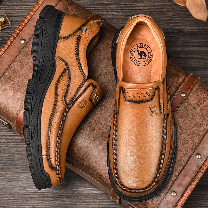 【头层牛皮】骆驼男鞋正品休闲皮鞋男真皮手工...