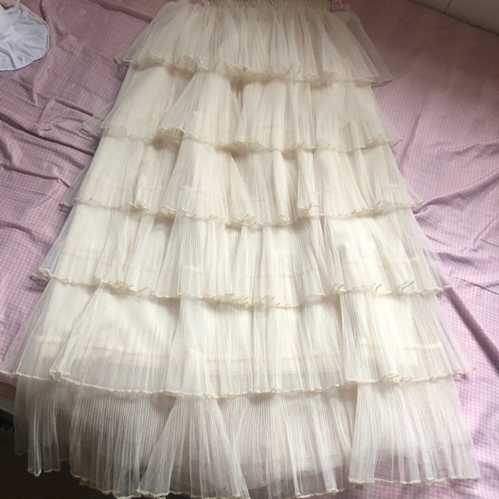 『科幻/可换』半身米色蛋糕裙