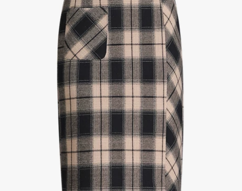 毛呢格子半身裙女秋冬2021新款韩版高腰显...