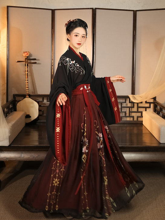 云芳晴绾星辰汉服女中国风交领齐腰襦裙魏晋风...