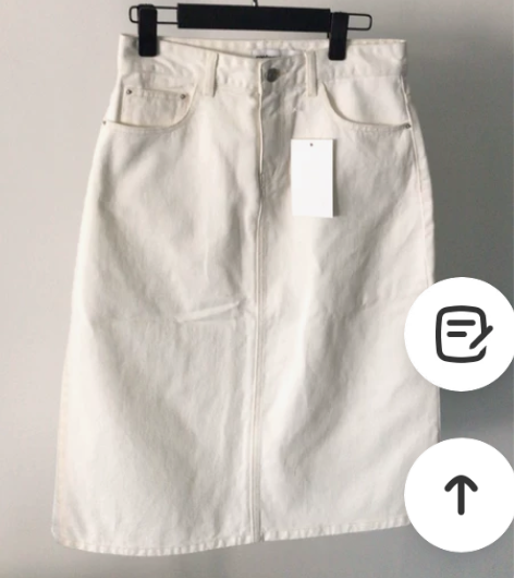 白色中裙，腰围76.臀围104.裙长73....