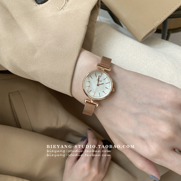 别样简约百搭金属网带chic韩风手表女in...