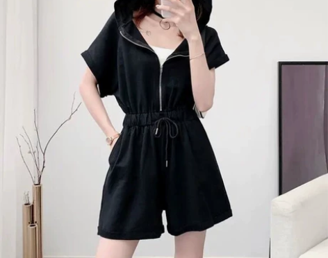 连体裤女夏宽松显瘦小个子阔腿时尚套装202...