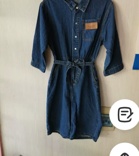 全新 特价出售 便宜处理 蓝色牛仔短袖连体...