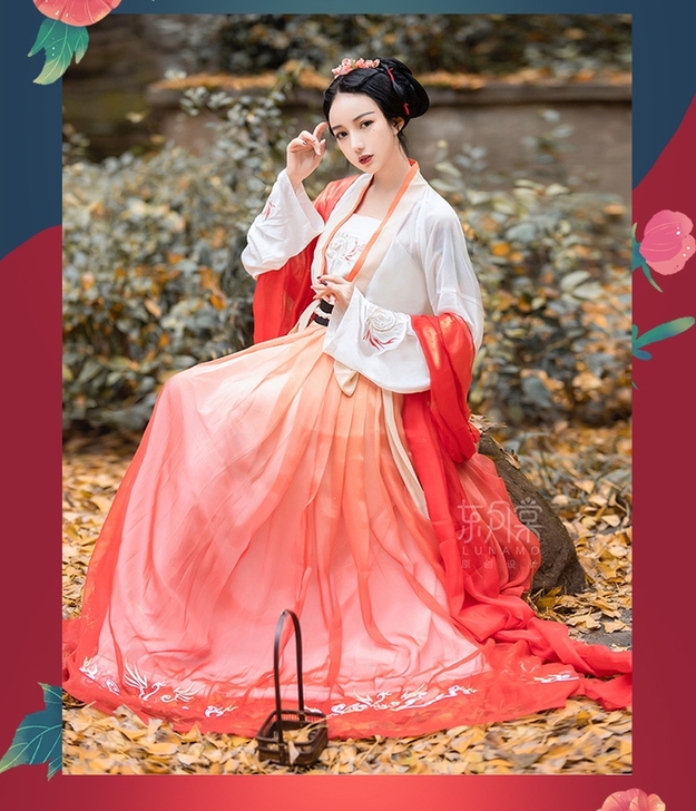 [已绝版]东月棠 金乌六米摆绣花齐腰裙 一...