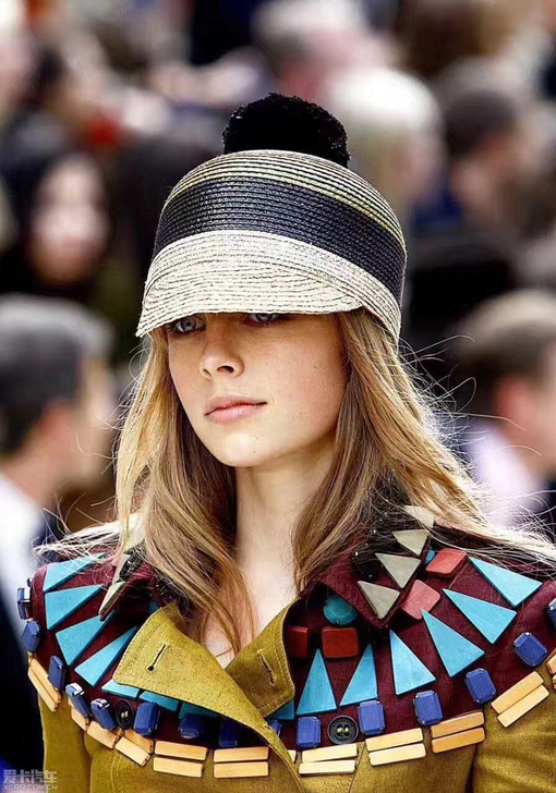 编织 夏天防晒 帽子 小帽檐 毛球 咖色+...