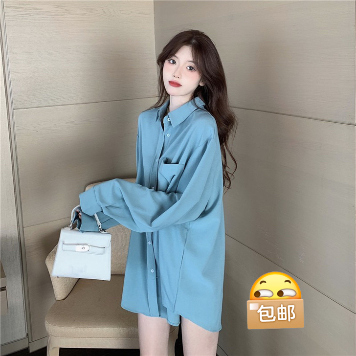 慵懒风百搭薄款外穿长袖垂感防晒衬衫