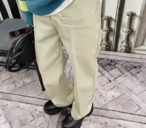 休闲裤MONA 非常修腿型 直筒休闲高腰皮...