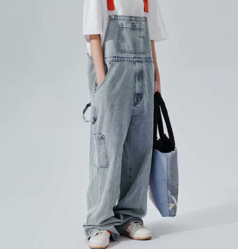 PSO Brand14盎司重磅水洗浅色牛仔...