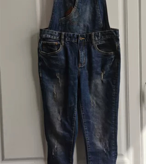 复古吊带收腰宽松显瘦直筒阔腿裤连体长裤高腰...