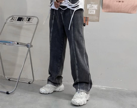 女童牛仔裤春秋2022新款潮儿童中大童微喇...