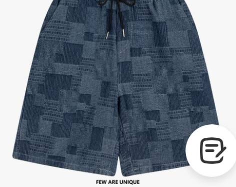 XYZ牛仔短裤男士夏季新款潮牌百搭格子五分...