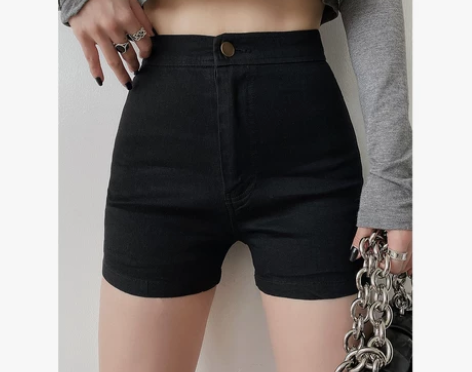 RRM 女士高腰牛仔短裤女夏 弹力显瘦百搭...