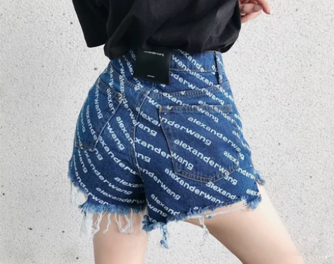 大王牛仔短裤女2021年新款高腰阔腿大王家...