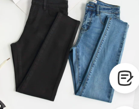 左唐高腰牛仔裤女春秋显瘦显高紧身弹力九分小...