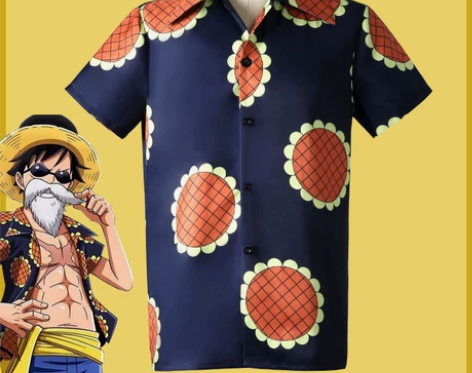海贼王cos服 路飞同款向日葵短袖休闲上衣...