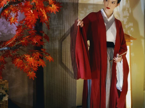 侠客汉服女古风红颜传统魏晋风红色齐腰襦裙广...