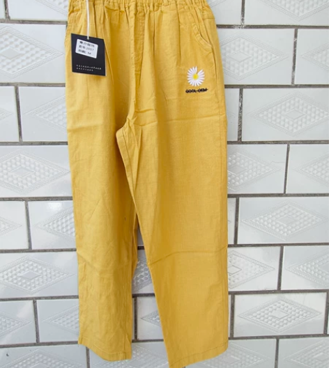 棉麻九分裤女夏高腰休闲裤亚麻女裤西装裤宽松...