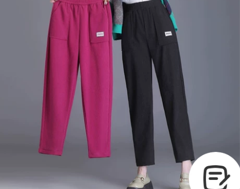 灯芯绒休闲裤   女秋冬季哈伦裤高腰加绒加...