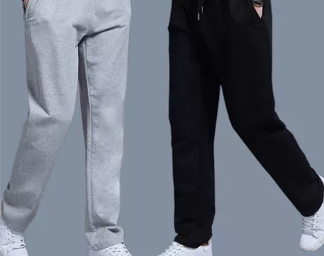 春秋季运动裤男士直筒长裤纯棉宽松休闲裤阔腿...