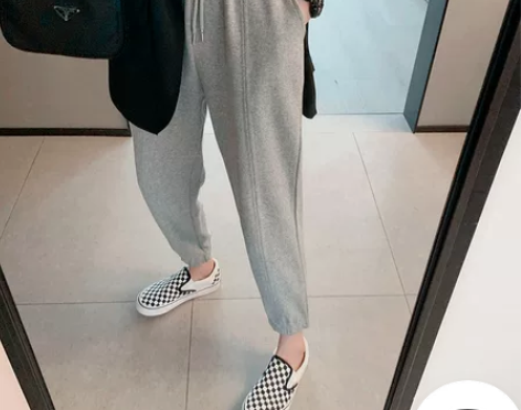 大码运动裤女2022春装新款宽松显瘦高腰萝...