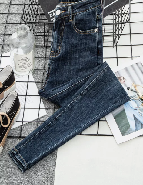 牛仔铅笔裤 铅笔小脚裤女高腰显瘦2022年...