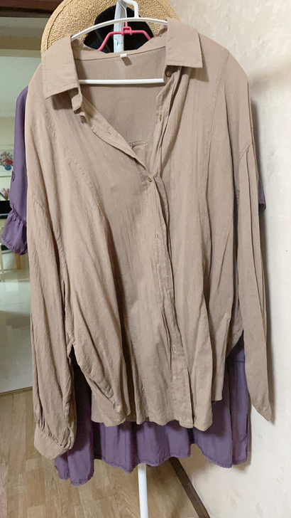 咖色纯棉衬衣，洗过没穿过