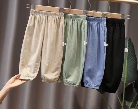 全新、儿童防蚊裤子宝宝夏季长裤中小童男孩休...