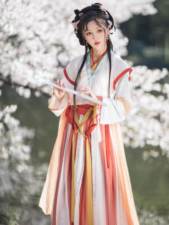 出闺梦令 橘生 原创汉服女唐制褙子半袖交领...