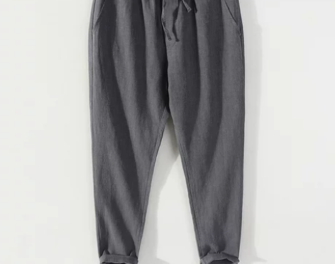 棉麻裤 棉麻长裤夏季男裤九分裤亚麻裤休闲裤...