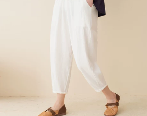 棉麻裤女夏季新款九分休闲裤纯色哈伦裤小脚萝...