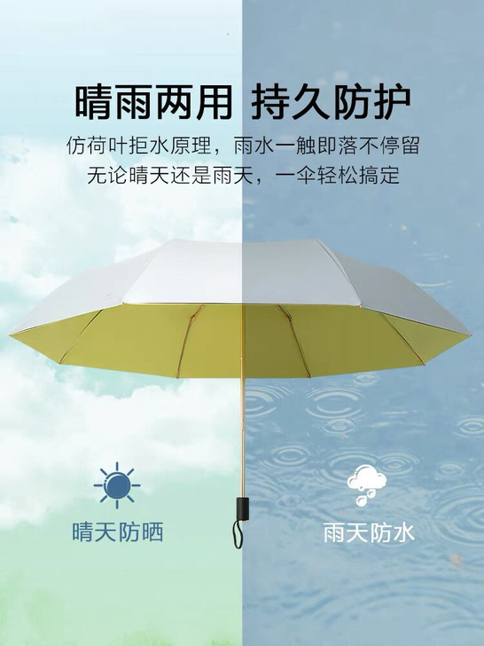 双层钛银遮阳伞加倍防晒超强防紫外线女折叠太...