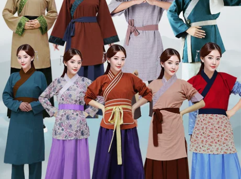 百姓古装古代老夫人村姑粗布唐装酒店小二棉麻...
