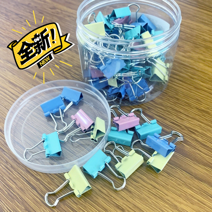 彩色长尾票夹19-51mm文件小夹子燕尾夹...