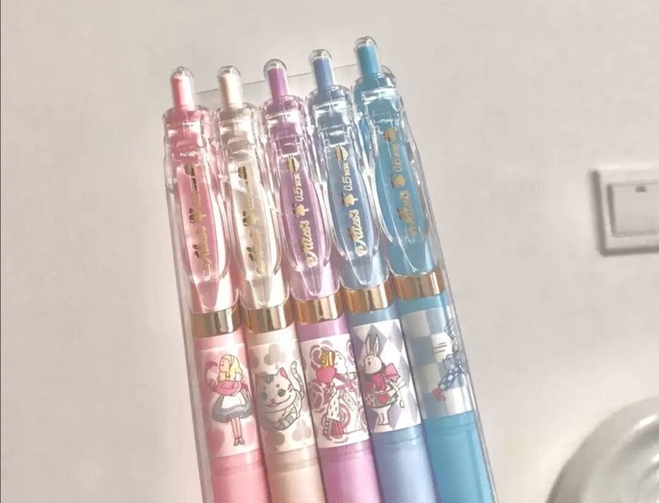 晨光中性笔爱丽丝系列联名限定按动笔学生用可...