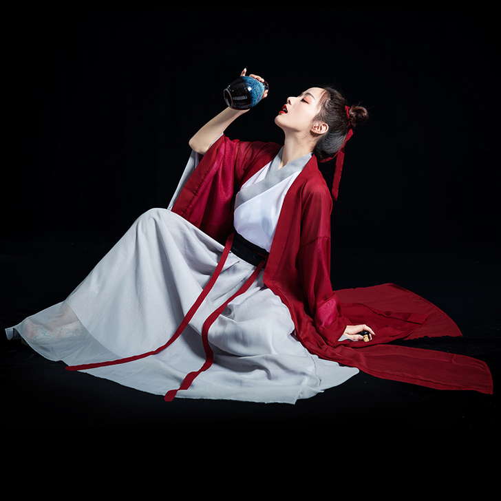 洛苓汉服女中国风交领斜襟传统大袖衫飘逸秋冬...