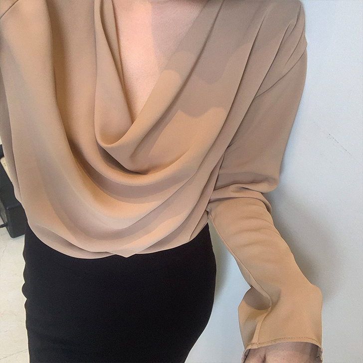 秋装女2019新款打底衫荡领长袖洋气欧货外...